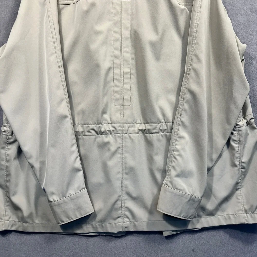 Tommy Bahama Field Jacket Mens Large Tan Utility Stretch Button Front Excellent